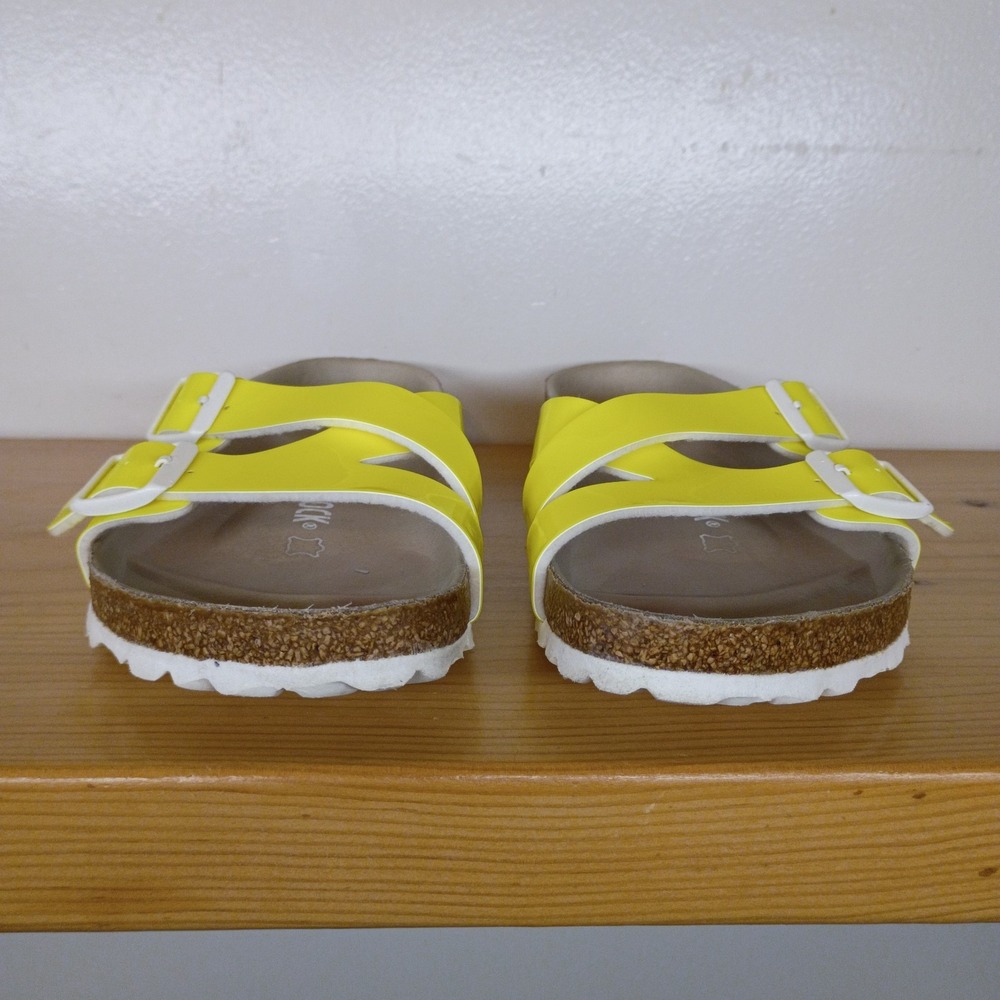 Birkenstock Yao Balance Yellow Patent Sandals Slides Women's Size 7 Men's Size 5 - Picture 10 of 11